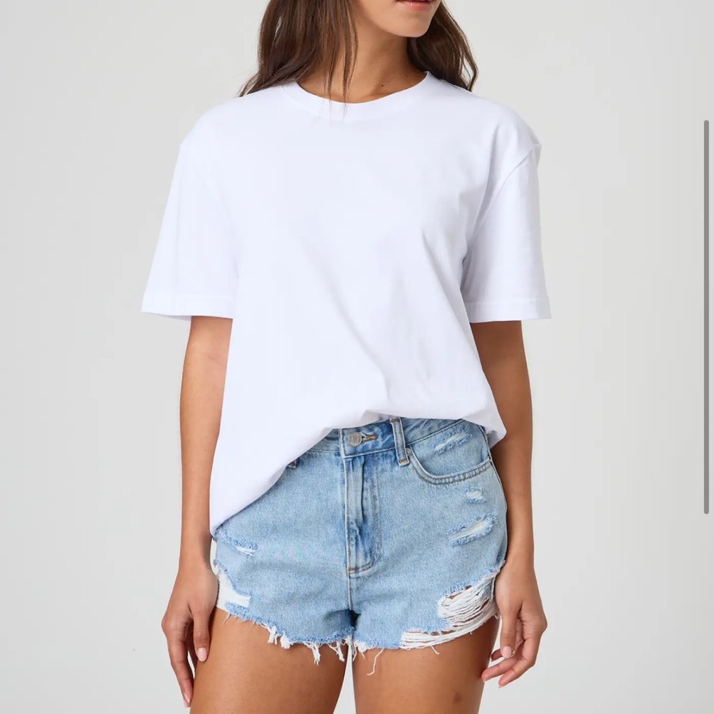 HIGH RISE CUT OFF DENIM SHORT 16